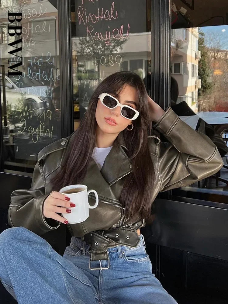 Women's Leather Short Jacket