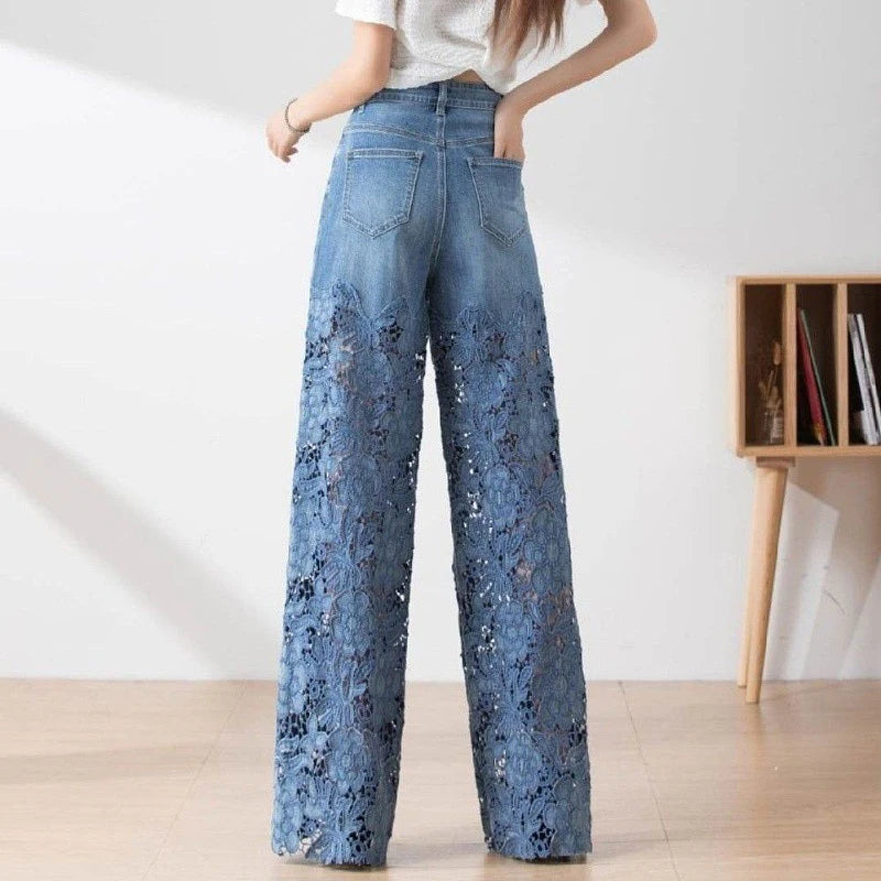 Lady Jeans Loose Straight Denim Pants