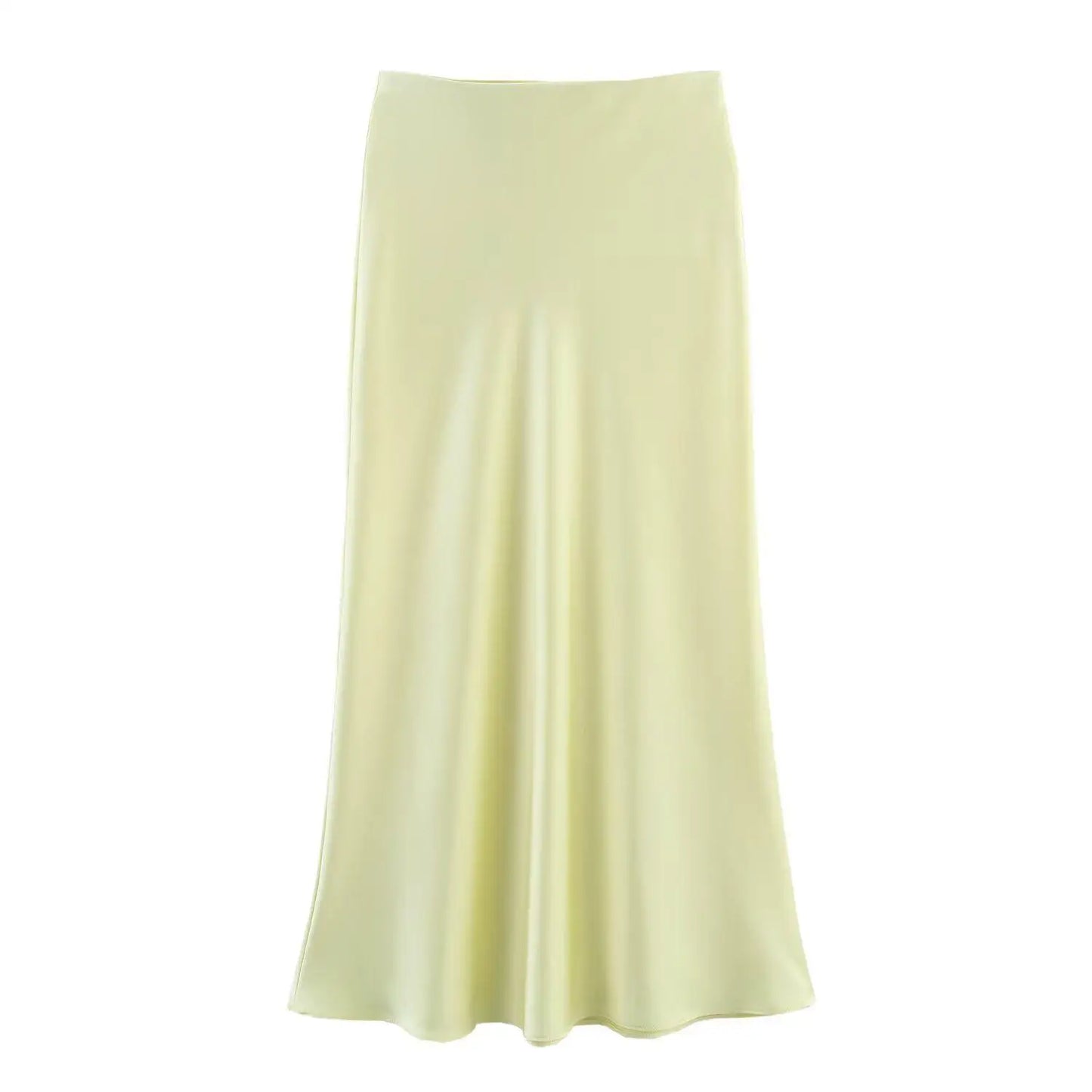 Satin Skirt Woman High Waist