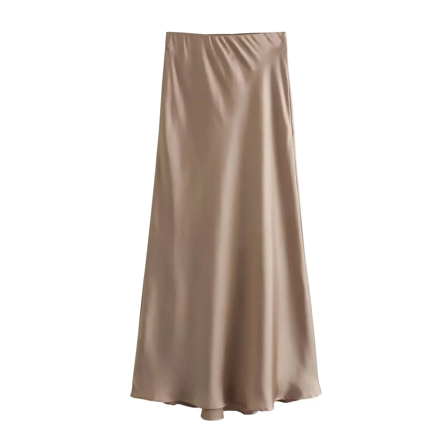 Satin Skirt Woman High Waist