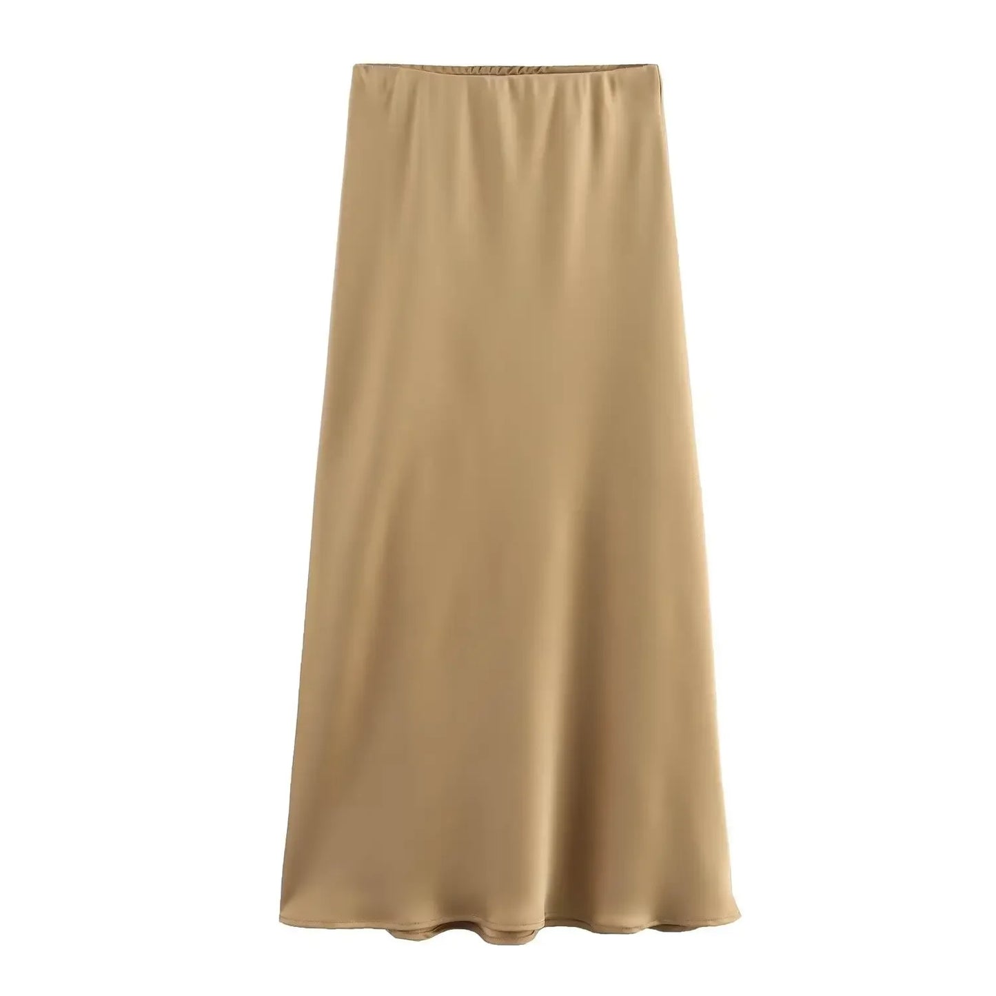 Satin Skirt Woman High Waist