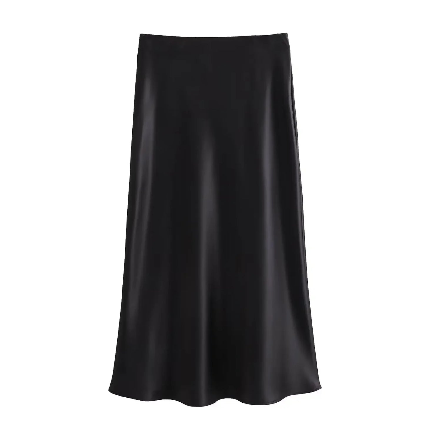 Satin Skirt Woman High Waist