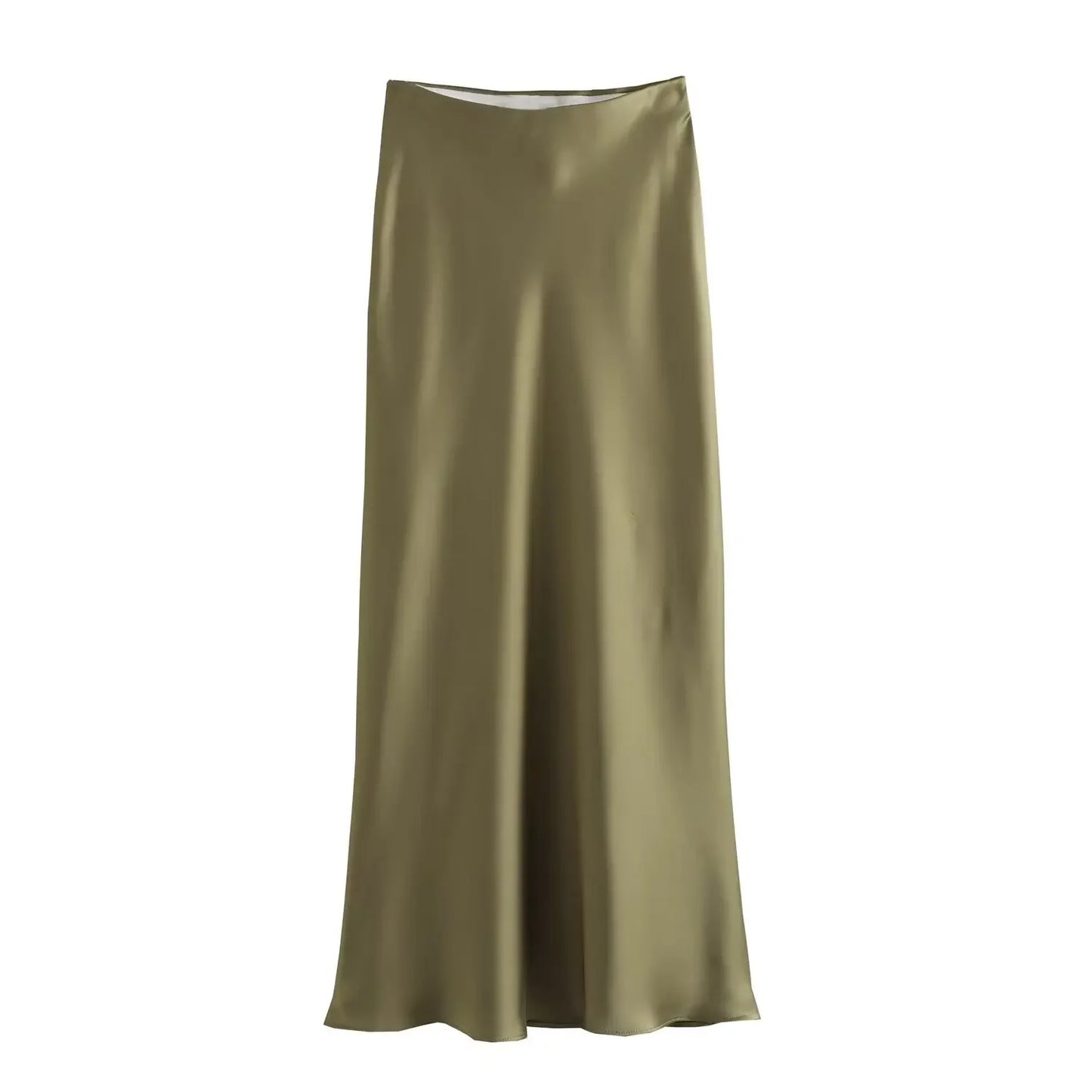 Satin Skirt Woman High Waist