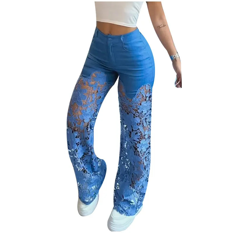 Lady Jeans Loose Straight Denim Pants