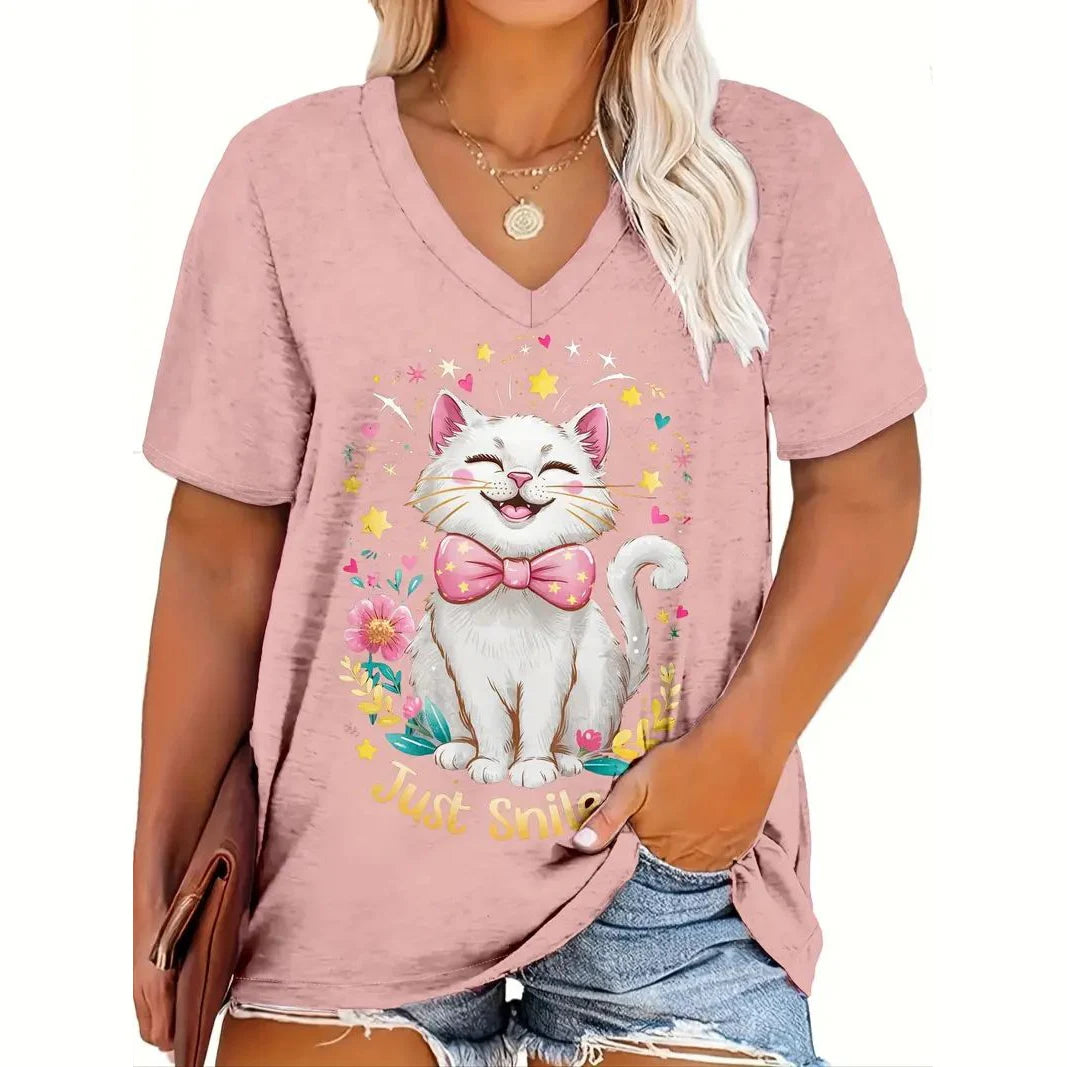 T Shirt Cat Print