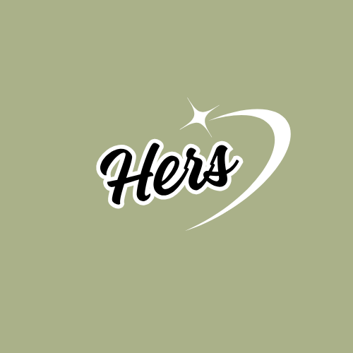 Logo with the word 'Hers' on a beige background